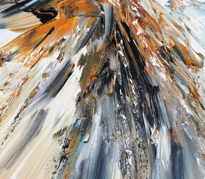 Detail of the abstract painting of the artist Peter Nottrott