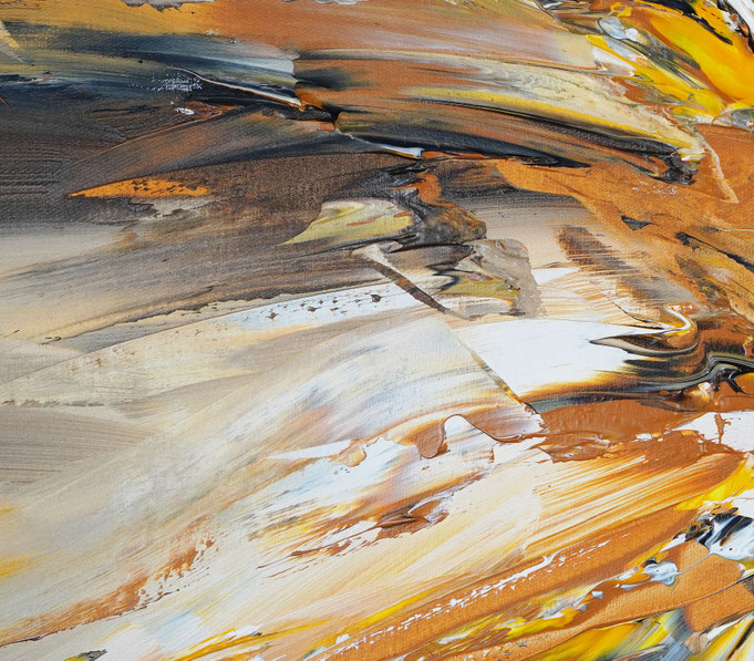 detail of the large abstract, brown artwork