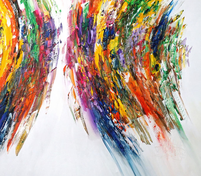 detail of the oversized abstract artwork by the artist Peter Nottrott for sale