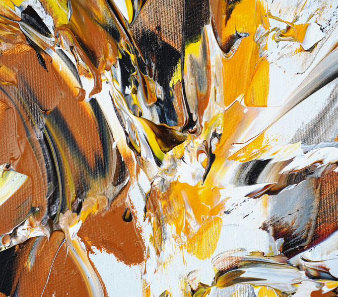 detail of the large abstract, brown artwork
