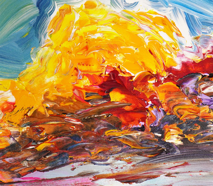 Detail of the semi abstract sailing painting st sunset