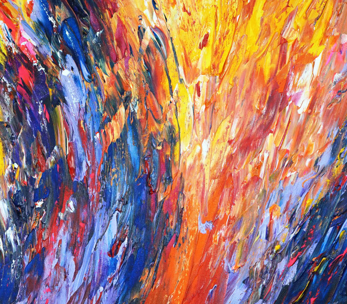 detail of the colorful painting