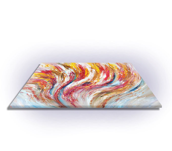 ready to hang, blue abstract large painting