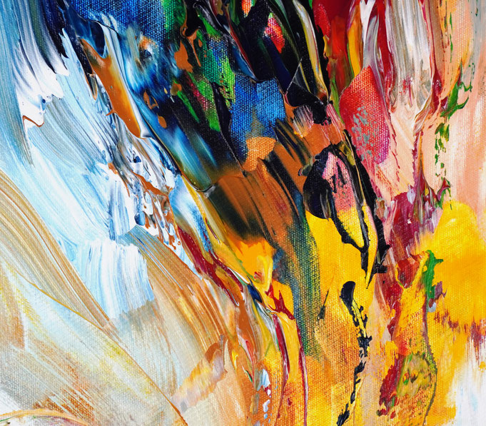 detail of the abstract and colorful painting