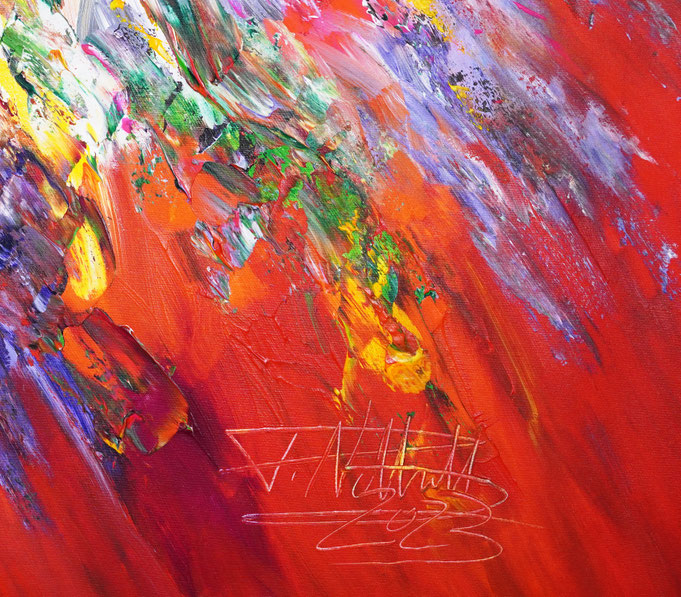 detail of the abstract, extra large dreamlike artwork by the artist Peter Nottrott