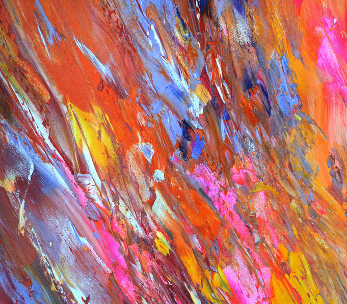 detail of the colorful painting