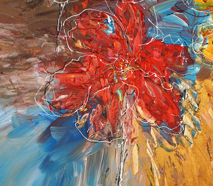 detail of the flower artwork of the artist Peter Nottrott