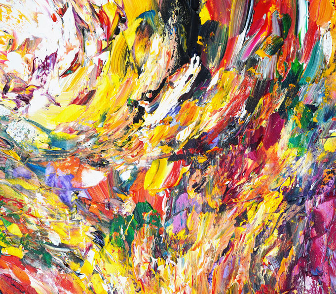 detail of the abstract, colorful painting