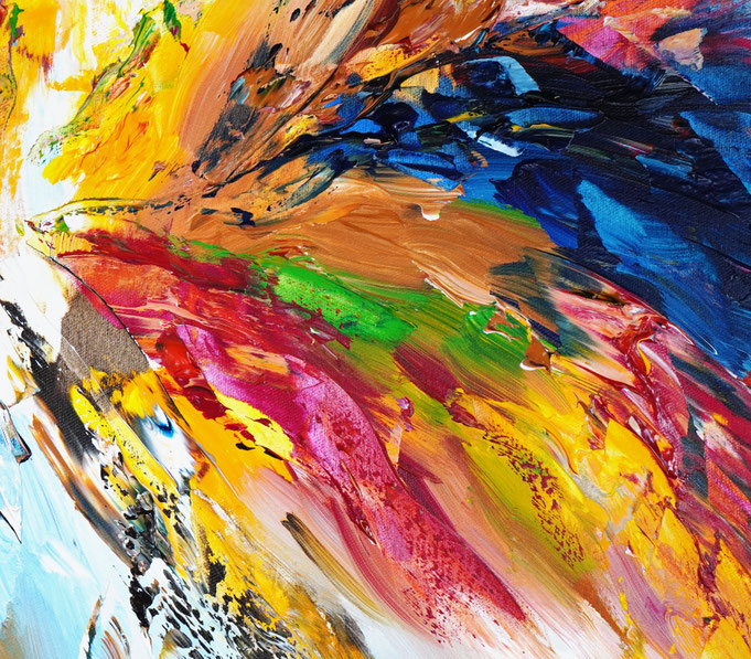 detail of the abstract and colorful painting