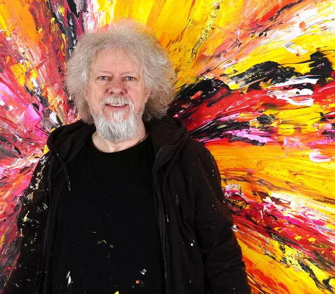 .. just finished painting: Peter Nottrott with Yellow Red Abstraction XXL 6