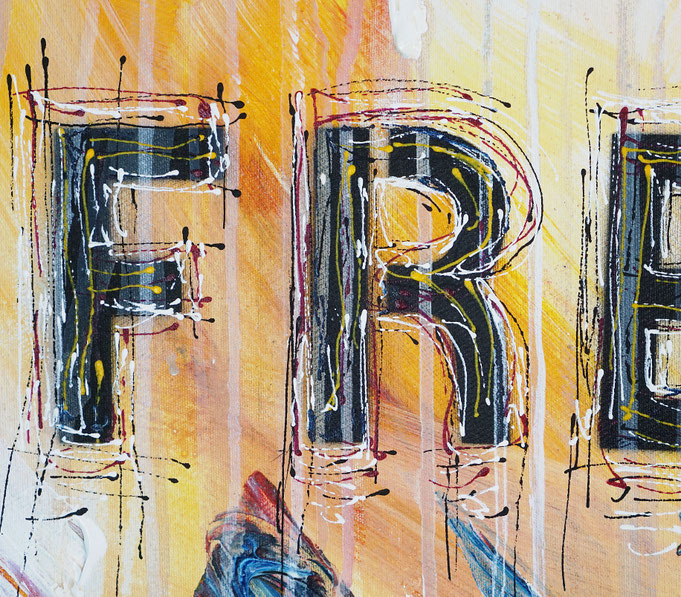 Letter detail of the abstract artwork by artist Peter Nottrott