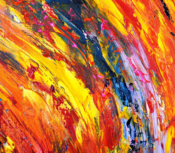 detail of the colorful painting