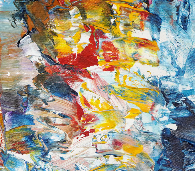 Painting detail of the seascape reflection