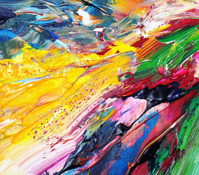 detail of the abstract and colorful painting