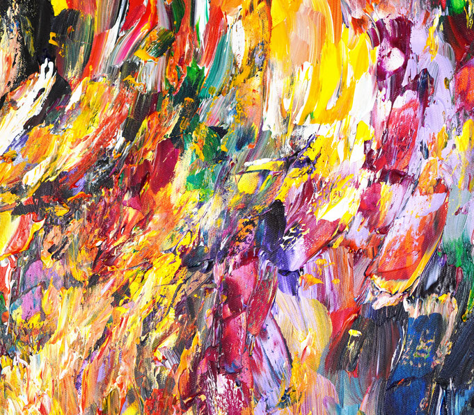 detail of the abstract, colorful painting