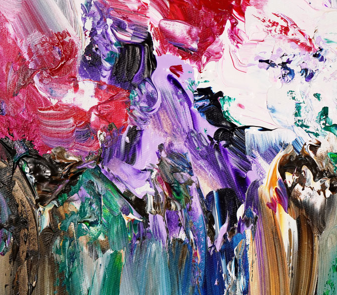 Detail of the flower bouquet painting