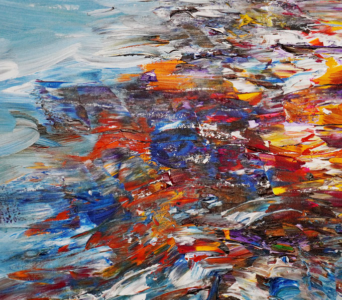 detail of the summer sailing painting