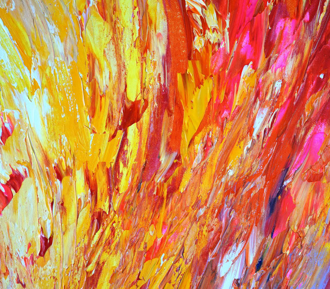 detail of the colorful painting