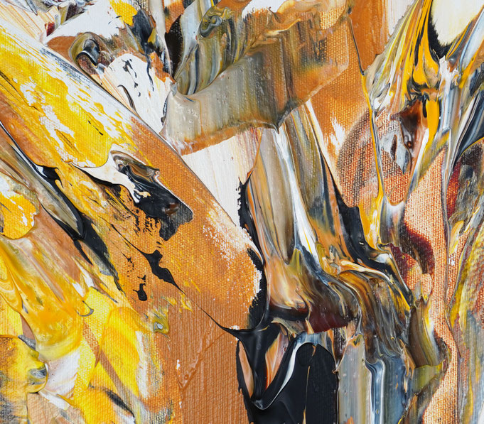 detail of the large abstract, brown artwork