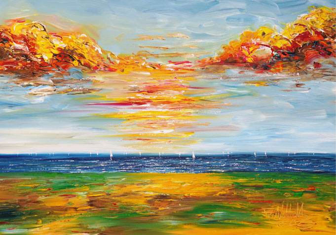 seaside painting, canvas wall art