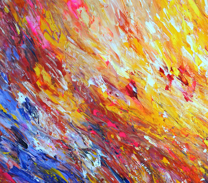 detail of the colorful painting