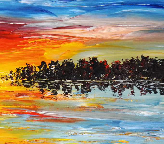 detail of the sunset artwork of the artist Peter Nottrott