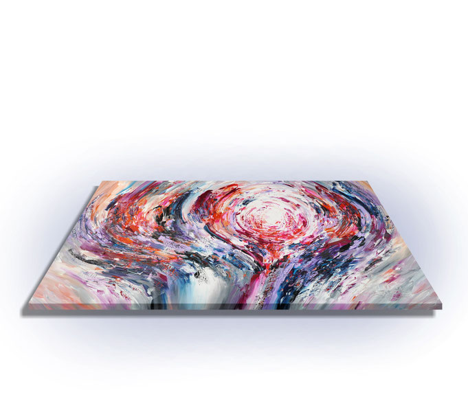 ready to hang, blue abstract large painting