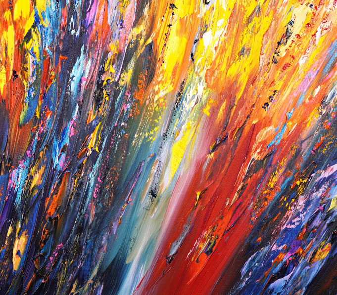 detail of the colorful painting