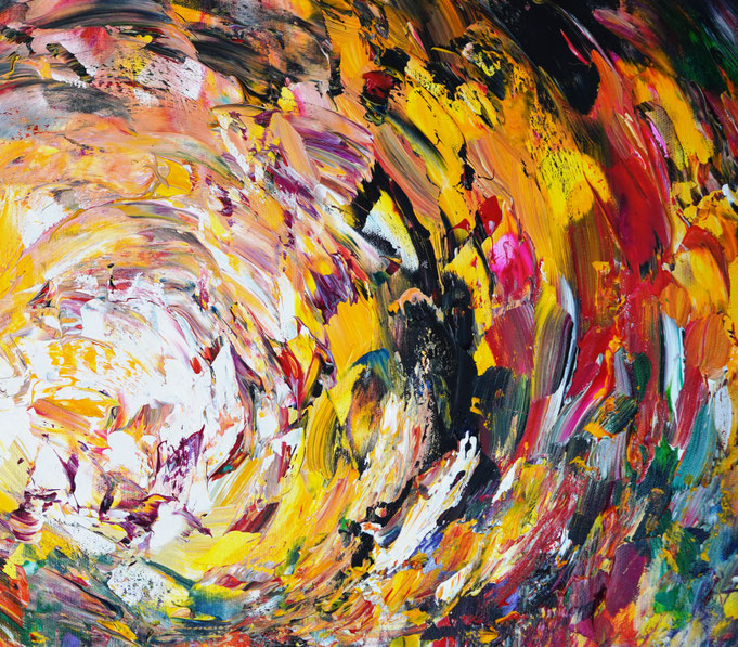 detail of the abstract, colorful painting