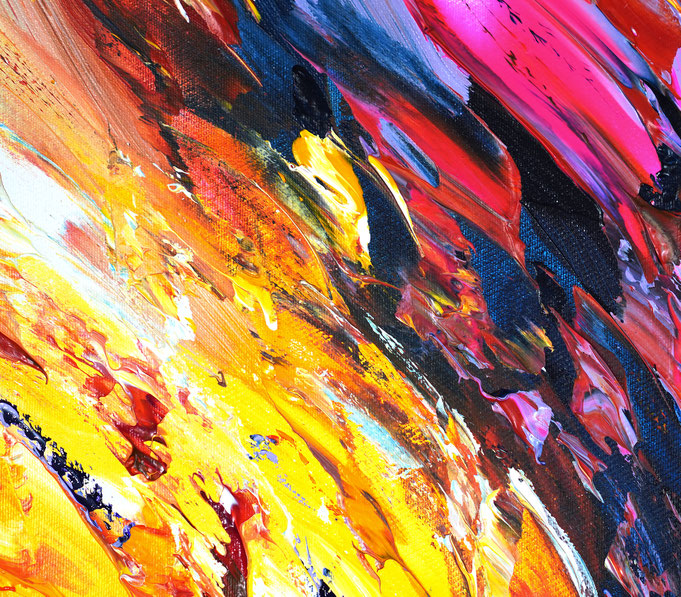 detail of the colorful painting