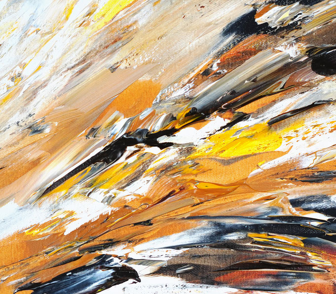detail of the large abstract, brown artwork