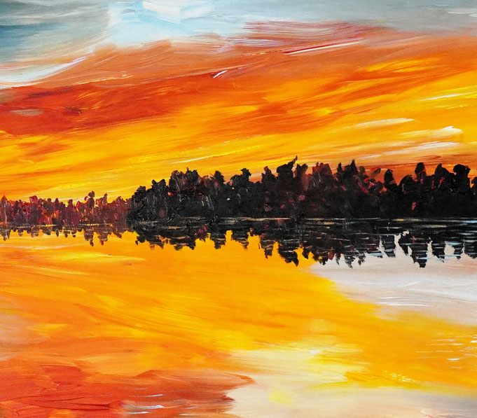 detail of the sunset artwork of the artist Peter Nottrott