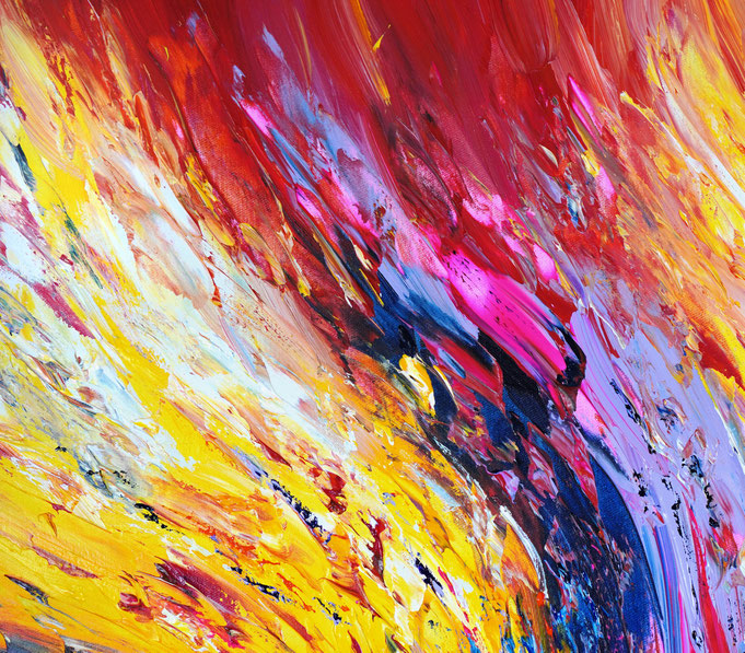 detail of the colorful painting