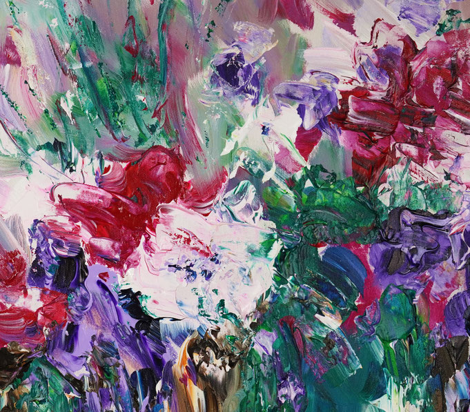 Detail of the flower bouquet painting