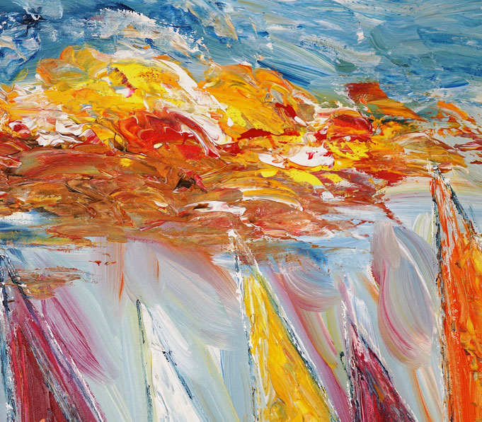 detail of the summer sailing painting