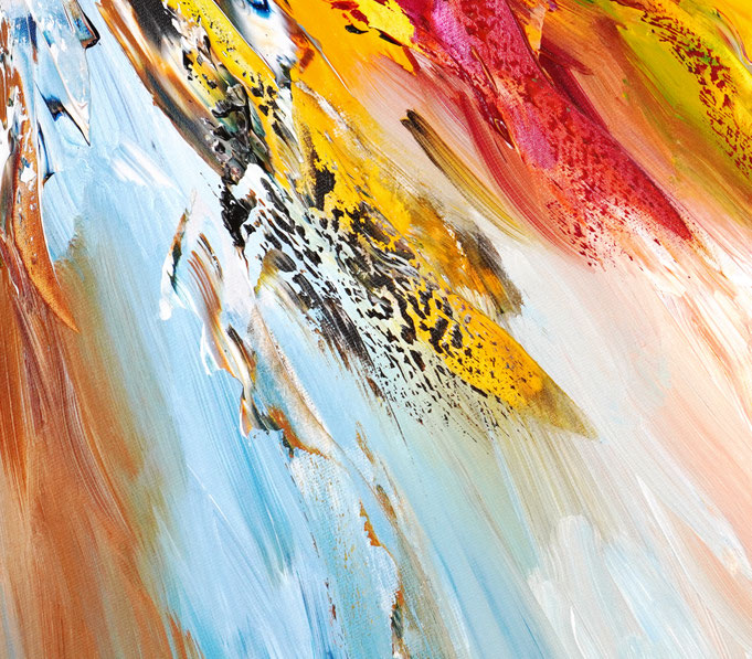 detail of the abstract and colorful painting