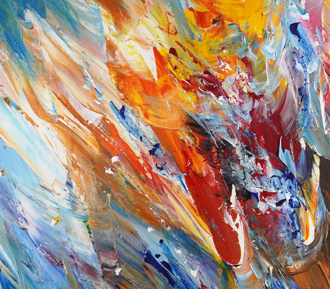 detail of the oversized abstract artwork by the artist Peter Nottrott for sale