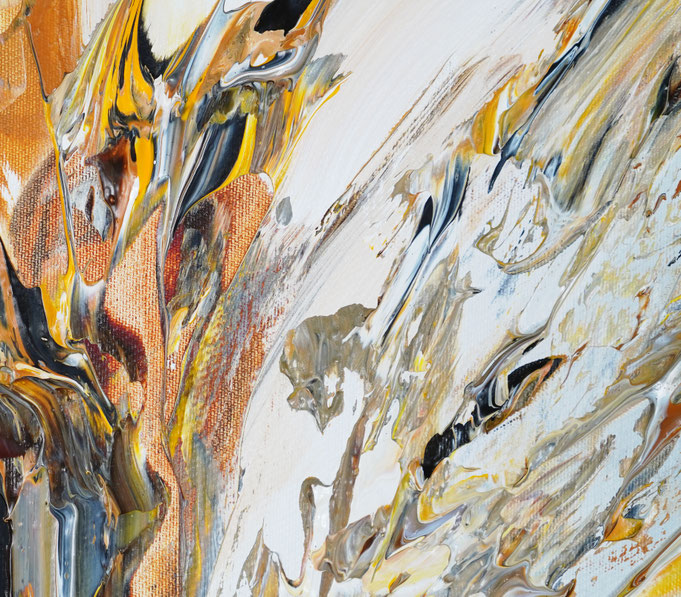 detail of the large abstract, brown artwork