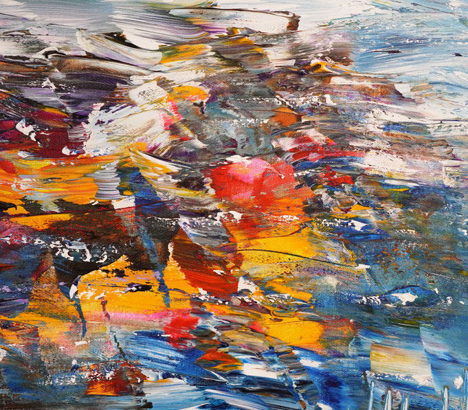 detail of the summer sailing painting