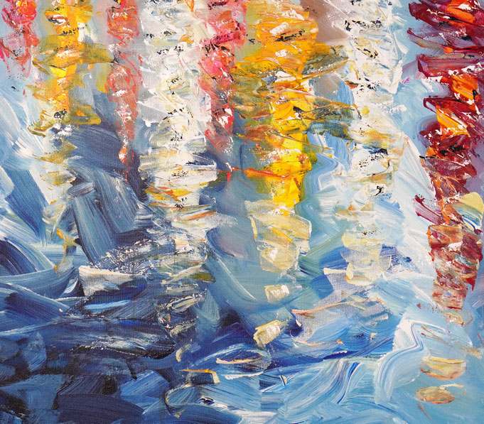 detail of the summer sailing painting