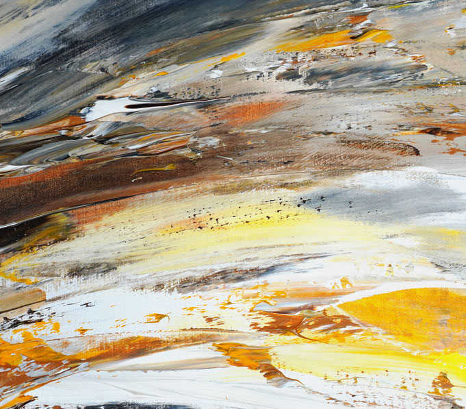 detail of the large abstract, brown artwork