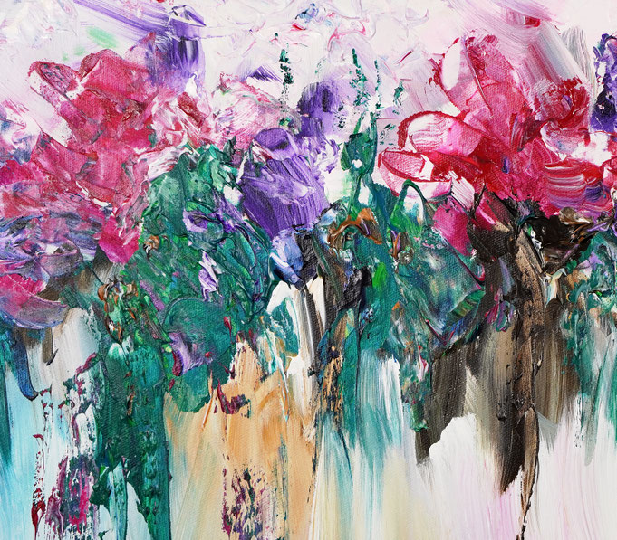 Detail of the flower bouquet painting