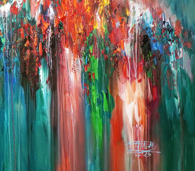 detail of the oversized abstract artwork by the artist Peter Nottrott for sale