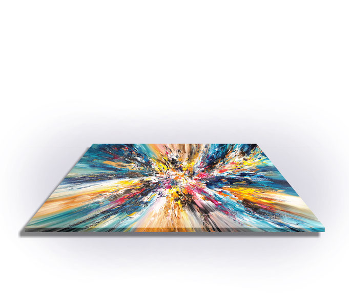 ready to hang, blue abstract large painting