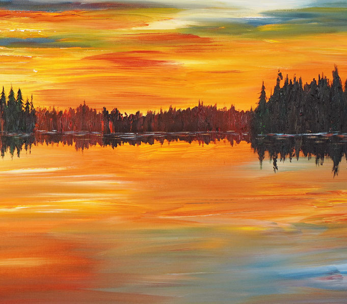 detail of the sunset artwork of the artist Peter Nottrott