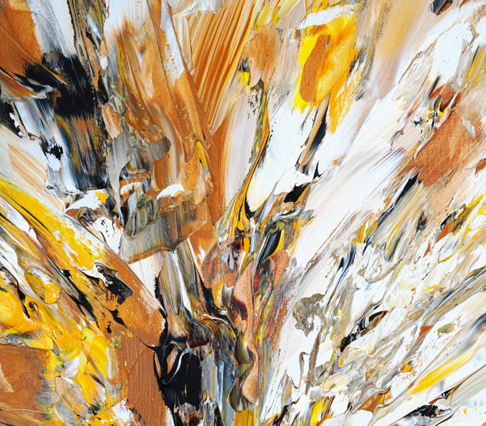 detail of the large abstract, brown artwork