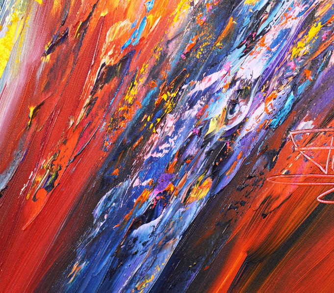 detail of the colorful painting