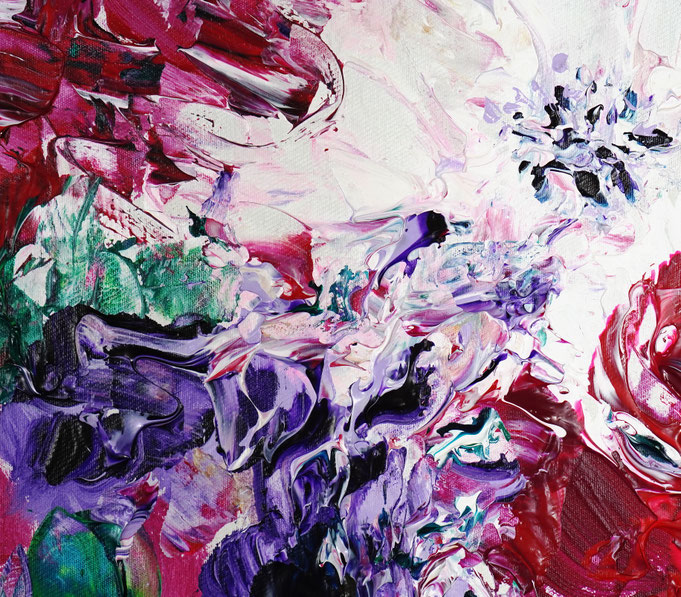 Detail of the flower bouquet painting