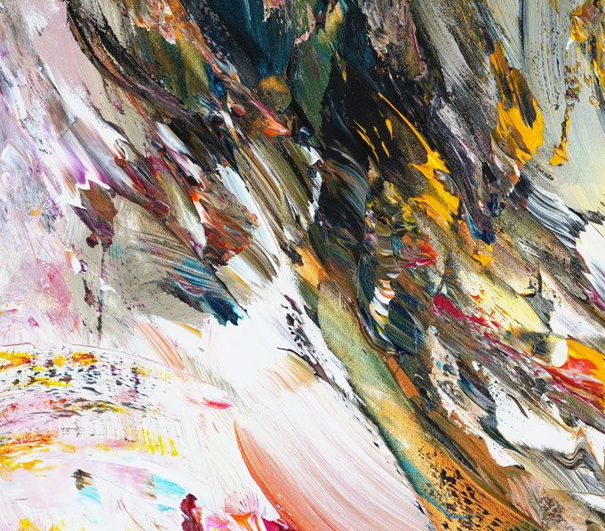 detail of the large abstract artwork