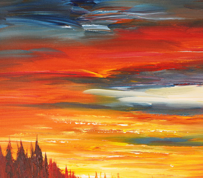 detail of the sunset artwork of the artist Peter Nottrott